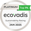 EcoVadis Platinum — Sustainability Rating Top 1% — Jan 2025